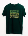 Shop No Fears No Excuses Half Sleeve T-Shirt-Front