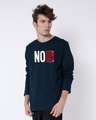 Shop No Legend, No Story Full Sleeve T-Shirt Navy Blue-Front