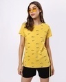 Shop No & Never All Over Printed Round Neck Half Sleeves T-Shirt-Front