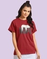 Shop Nope Lazy Boyfriend T-Shirt Bold Red-Front