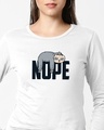 Shop Nope Lazy Full Sleeves T-Shirt-Front