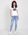 Shop Women's White Nope Lazy Graphic Printed T-shirt-Full