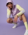 Shop Men's Lilac Normal is Boring Color Block Hoodie T-shirt-Design