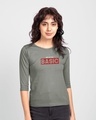 Shop Not At All Basic Round Neck 3/4 Sleeve T-Shirt Meteor Grey-Front