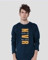 Shop Not Giving Up Full Sleeve T-Shirt Navy Blue-Front