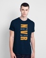 Shop Not Giving Up Half Sleeve T-Shirt Navy Blue-Front