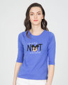 Shop Not Interested Round Neck 3/4th Sleeve T-Shirt (DL)-Front