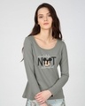 Shop Not Interested Scoop Neck Full Sleeve T-Shirt (DL)-Front