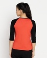 Shop Women's Black & Orange Not Ordinary 3/4th Sleeve Slim Fit Raglan T-shirt-Design