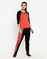 Shop Women's Black & Orange Not Ordinary 3/4th Sleeve Slim Fit Raglan T-shirt-Full