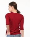 Shop Women's Red Not Ordinary 3/4th Sleeve Typography Slim Fit T-shirt-Full