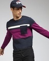 Shop Not So Wine Full Sleeve Color Block T-shirt-Front