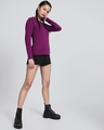Shop Women's Purple Slim Fit T-shirt-Full