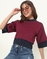 Shop Women's Not So Wine Layer Cut N Sew Sleeve Relaxed Fit T-shirt