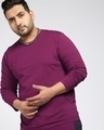 Shop Men's Purple Plus Size T-shirt-Front