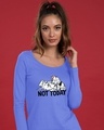 Shop Not Today Dalmations Scoop Neck Full Sleeve T-Shirt (DL)-Front