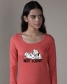 Shop Not Today Dalmations Scoop Neck Full Sleeve T-Shirt (DL)-Front
