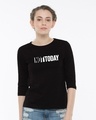 Shop Not Today Monday 3/4th Sleeve Slim Fit T-Shirt-Front