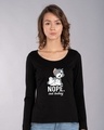 Shop Not Today Tom Scoop Neck Full Sleeve T-Shirt (TJL)-Front