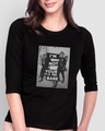 Shop Women's Black Not Your Babe 3/4th Sleeve Graphic Printed Slim Fit T-shirt-Front