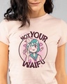 Shop Not Your Waifu Half Sleeve Printed T-Shirt Seashell Pink-Front