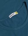 Shop Ocean Blue Round Neck 3/4th Sleeve T-Shirt
