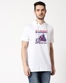Shop Off Roaders Half Sleeve Hoodie T-shirt White-Front