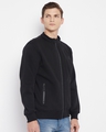 Shop Men's Black Cotton Fleece Sweatshirt-Full