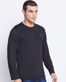 Shop Men's Black Polyester Round Neck T Shirt-Full