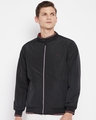 Shop Men's Black Nylon Reversible Jacket-Front