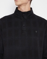 Shop Men's Black Striped Cotton Sweatshirt