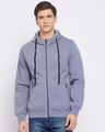 Shop Men's Blue Polyester Fleece Sweatshirt-Front