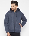 Shop Men's Blue Nylon Padded Jacket-Front