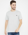 Shop Men's Light Grey Polyester Round Neck T Shirt-Front