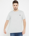 Shop Men's Light Grey Polyester Round Neck T Shirt-Full