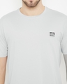 Shop Men's Light Grey Polyester Round Neck T Shirt