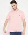 Shop Men's Light Pink Polyester Round Neck T Shirt-Full