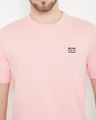 Shop Men's Light Pink Polyester Round Neck T Shirt