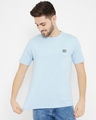 Shop Men's Light Sky Polyester Round Neck T Shirt-Full