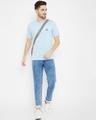 Shop Men's Light Sky Polyester Round Neck T Shirt