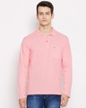 Shop Men's Medium Pink Polyester Polo Collar T Shirt-Front