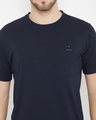 Shop Men's Navy Polyester Round Neck T Shirt