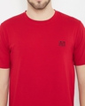 Shop Men's Red Polyester Round Neck T Shirt