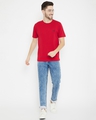 Shop Men's Red Polyester Round Neck T Shirt