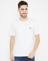 Shop Men's White Polyester Round Neck T Shirt-Front