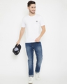Shop Men's White Polyester Round Neck T Shirt