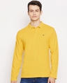 Shop Men's Yellow Polyester Polo Collar T Shirt-Front
