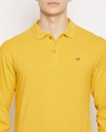 Shop Men's Yellow Polyester Polo Collar T Shirt