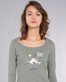Shop Olaf-i Love Warm Hugs Scoop Neck Full Sleeve T-Shirt (FROZEN)-Front