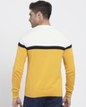 Shop Men's Yellow & White Color Block Flat Knit Sweater-Design